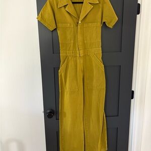 Big Bud Press OLIVE GREEN short sleeve jumpsuit SMALL romper
